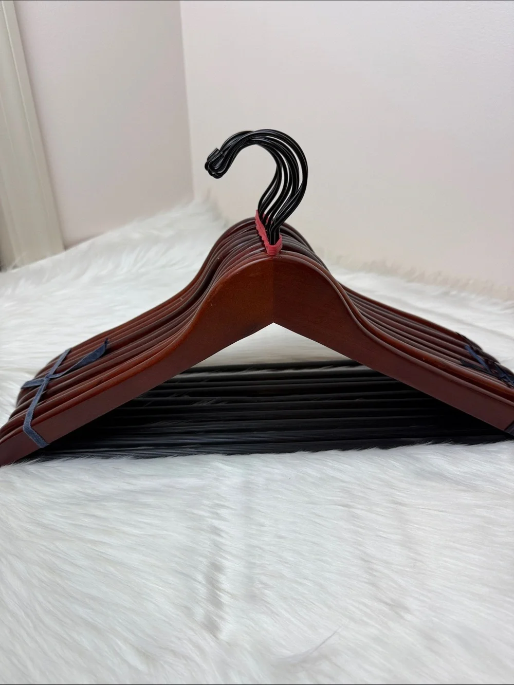 Brookstone Premium Wooden Suit Hangers in Mahogany - Set of 10